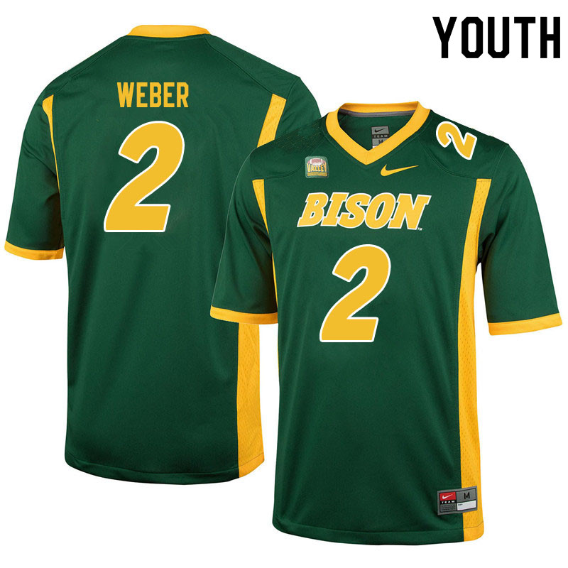 Youth #2 Dawson Weber North Dakota State Bison College Football Jerseys Sale-Green